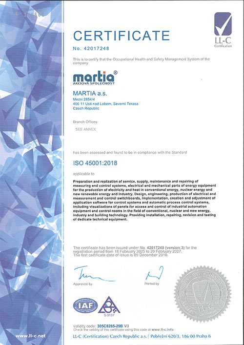 Certificate ISO 45001 (ENG)